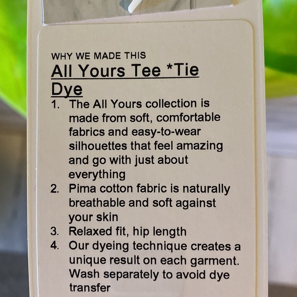 Lululemon All Yours Tee Tie Dye Size 10 NEW - Picture 5 of 11